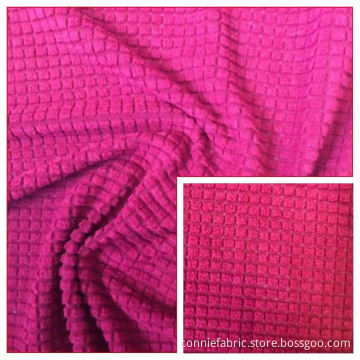 100% polyester drop-nål fleece stickad plaid tyg